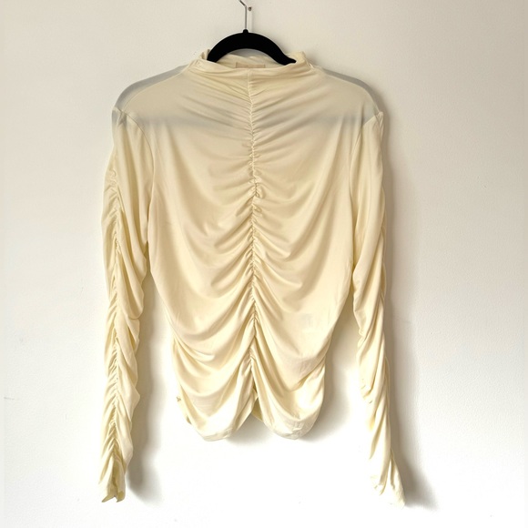 NWT H&M cream ruched mock turtleneck - Picture 7 of 8